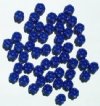 50 7mm Opaque Cobalt Flower Beads